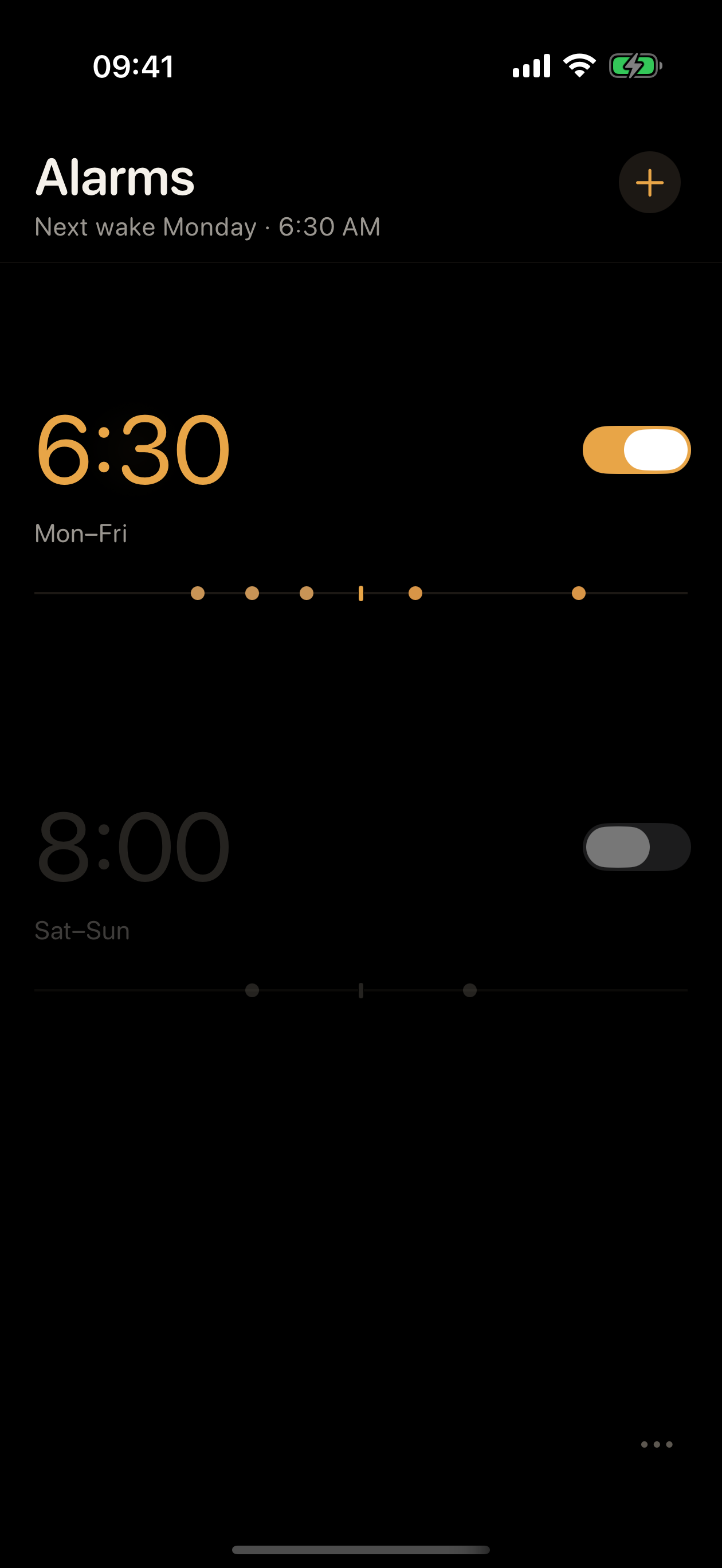EaseWake alarm list